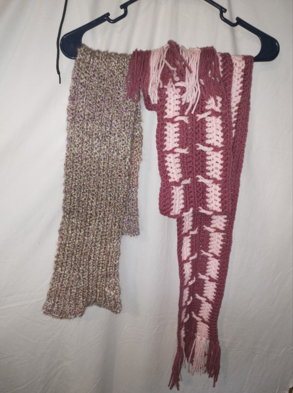 Bundle Of 2 Handmade Pink and Mauve Crochet Scarf - Women's Accessory